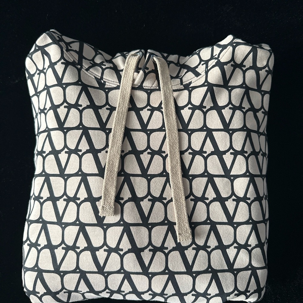 Valentino Cotton Hooded Sweatshirt with Toile Iconographe Print